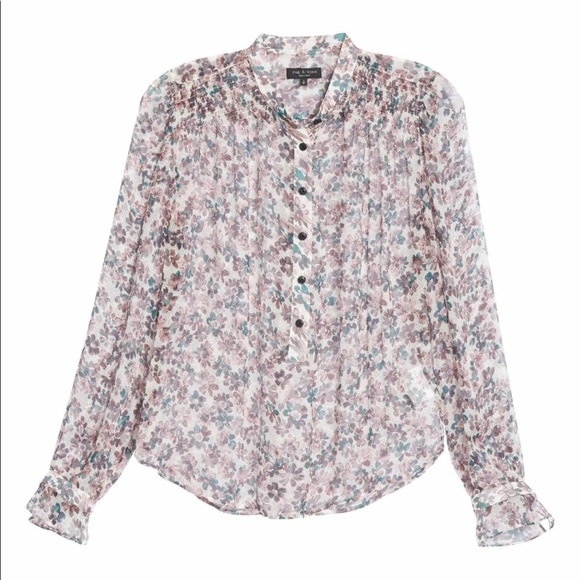 ⭐️HP🎉NWT Rag and Bone Susan Blouse Ivory Floral - Picture 6 of 16
